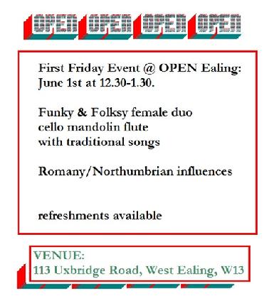 OPEN Ealing Arts Centre, what's on in Ealing, West London this month, please support our Arts Centre and help all to enjoy being creative and sharing creativity